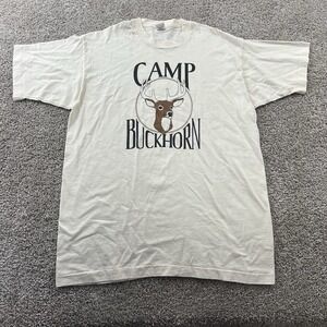 Vintage Camp Buckhorn Shirt Mens XL Beige Fruit Of The Loom‎ Preshrunk Casual